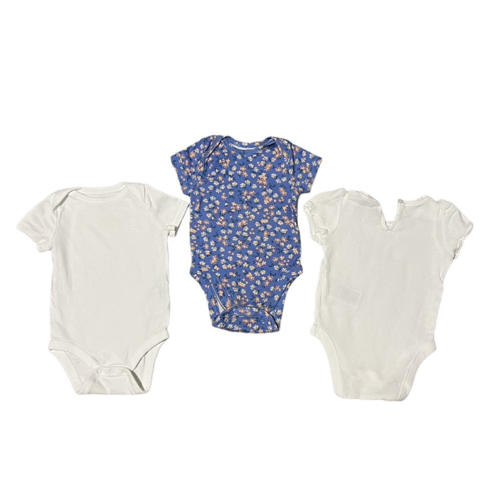 3 Pack Girls 3-6M Short Sleeve Onesies Bundle